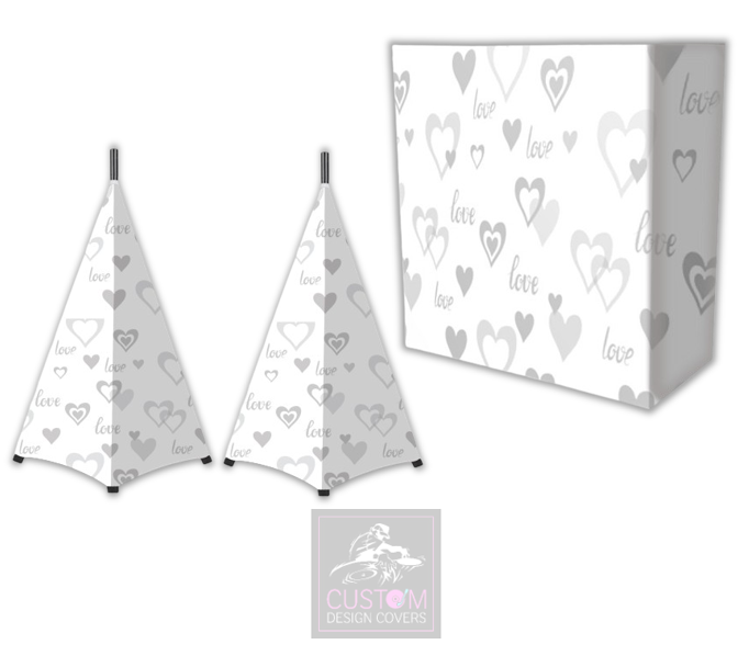 Wedding Love & Hearts Lycra DJ Booth Cover  (PACKAGE BUNDLE) - COMBI