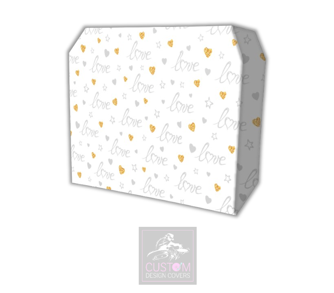 Love & Hearts Lycra DJ Booth Cover *White*