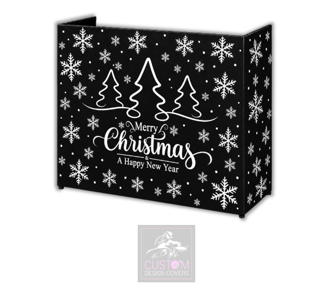 Merry Christmas *WHITE* Lycra DJ Booth Cover