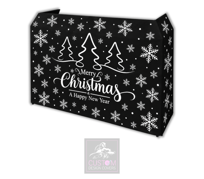 Merry Christmas *WHITE* Lycra DJ Booth Cover