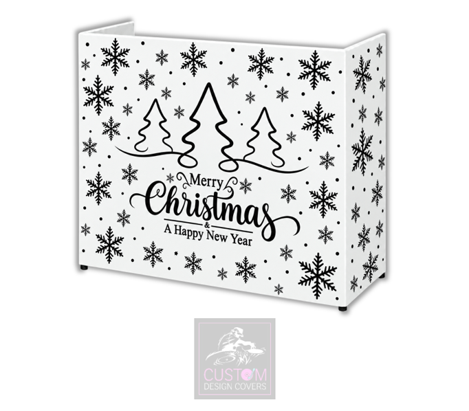 Merry Christmas *BLACK* Lycra DJ Booth Cover
