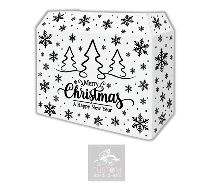 Merry Christmas *BLACK* Lycra DJ Booth Cover