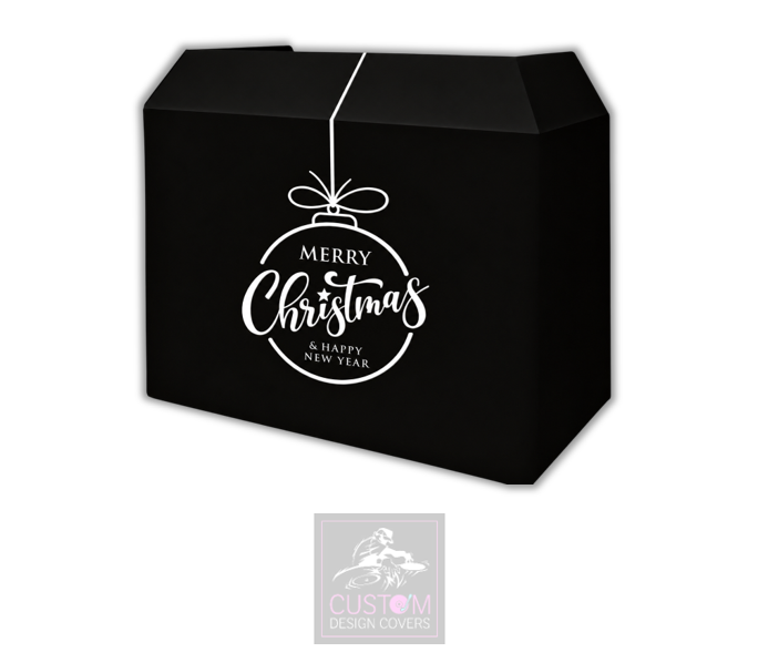 Merry Christmas *BLACK/WHITE* Lycra DJ Booth Cover