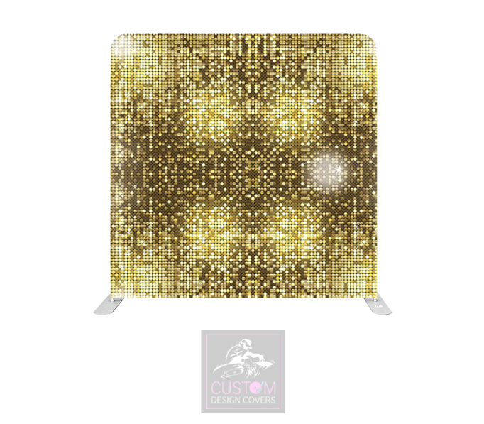 Golden Mosaic Effect Lycra Pillowcase Backdrop Cover (DOUBLE SIDED)