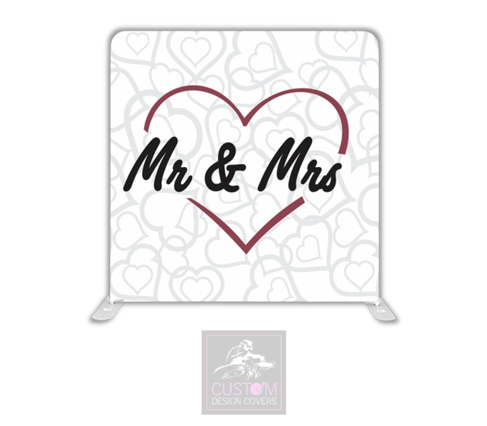 Mr & Mrs Lycra Pillowcase Backdrop Cover (DOUBLE SIDED)