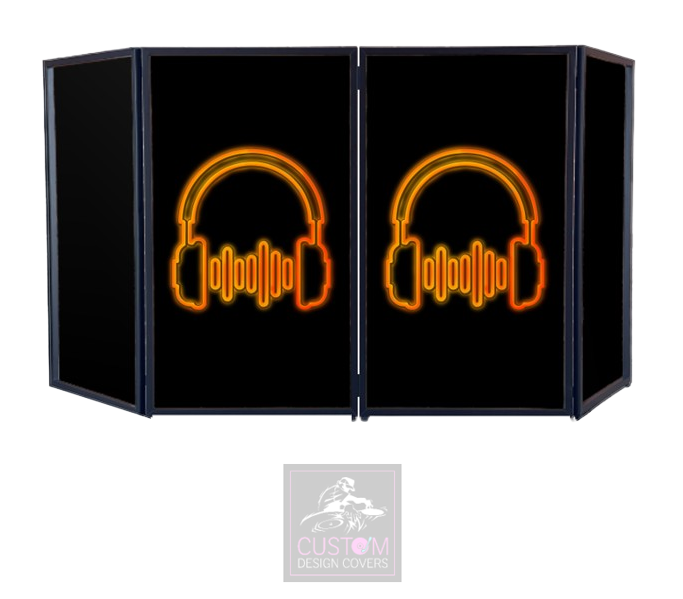 UV EFFECT ORANGE HEADPHONES DJ LYCRA FACADE PANELS