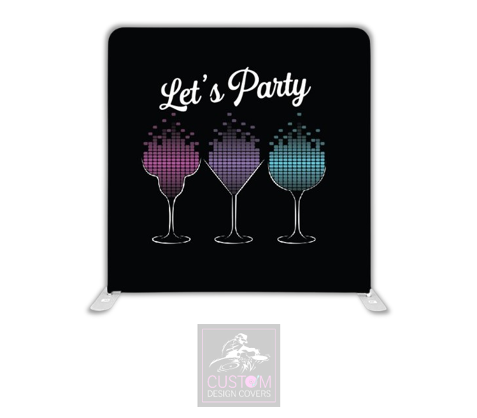 Lets Party Lycra Pillowcase Backdrop Cover (DOUBLE SIDED)