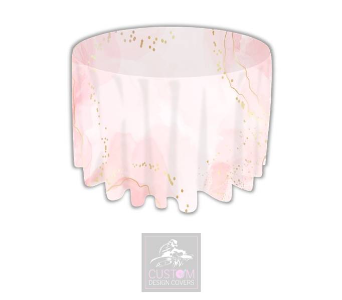 Pink Marble Round Table Cover