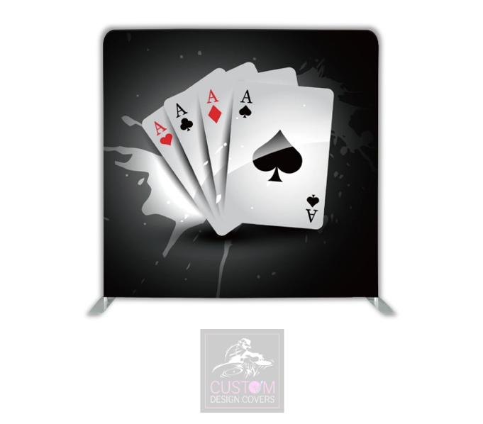 Casino Cards Lycra Pillowcase Backdrop Cover (DOUBLE SIDED)