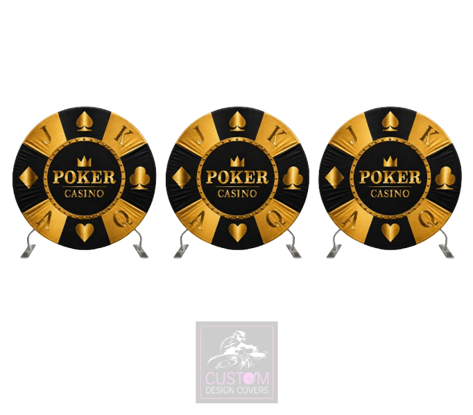 Casino Chip Full Circle Pillowcase Backdrop Covers x3