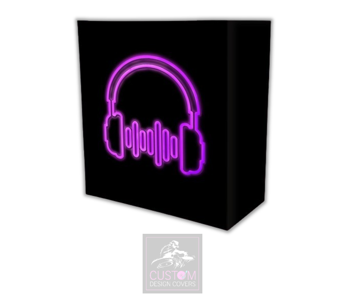 UV Effect Purple Headphones Lycra DJ Booth Covers