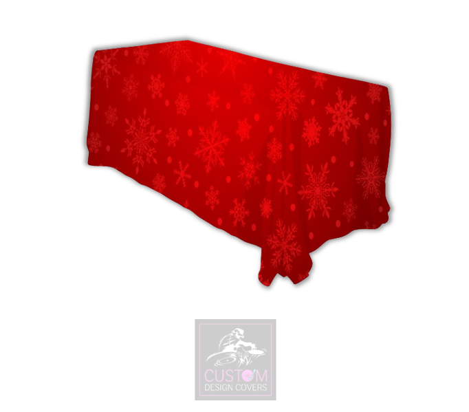 Red Snowflakes Rectangle Table Cover