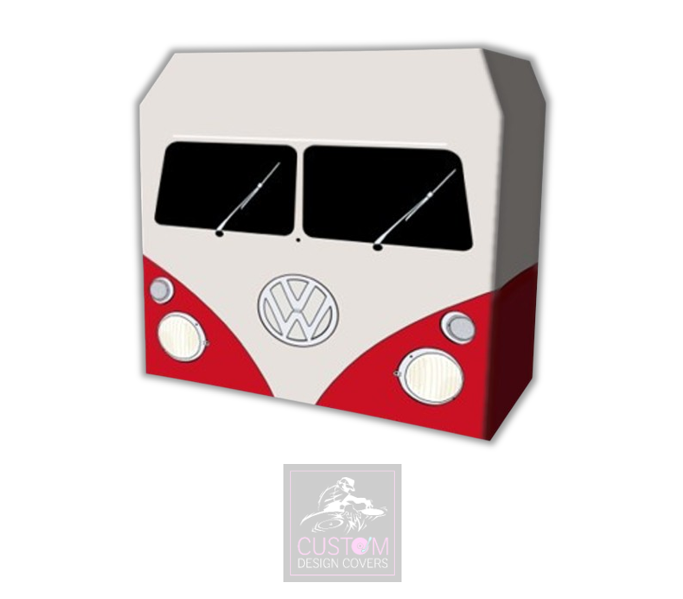 VW Camper RED Lycra DJ Booth Cover