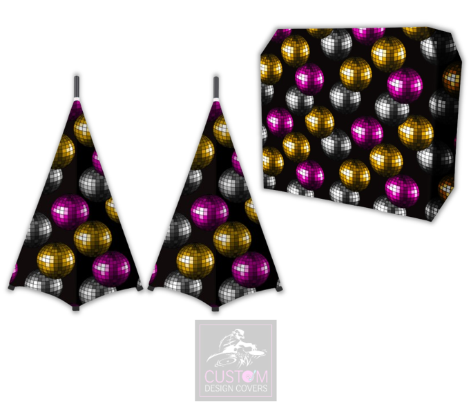 Retro Mirror Balls Lycra DJ Booth Cover (PACKAGE BUNDLE)