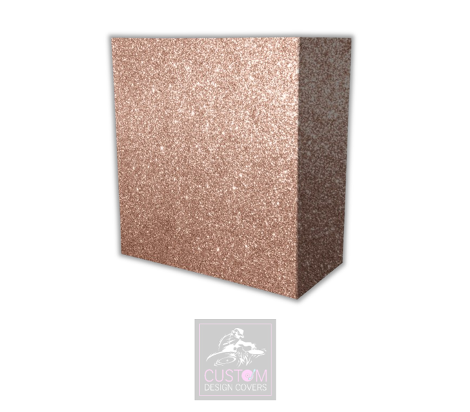Rose Gold Glitter Effect Lycra DJ Booth Cover