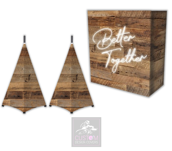 Rustic Better Together Lycra DJ Booth Cover (PACKAGE BUNDLE) - COMBI