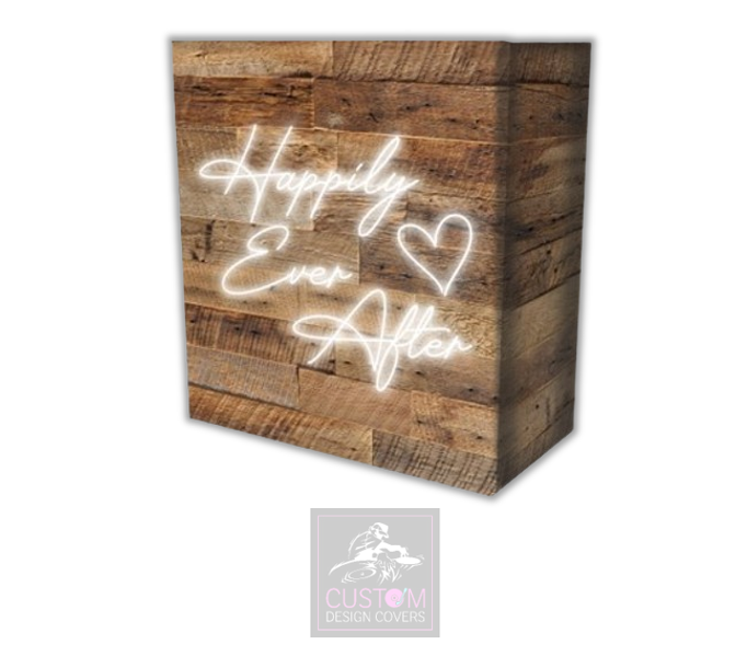 Rustic Happily Ever After Lycra DJ Booth Cover (PACKAGE BUNDLE)