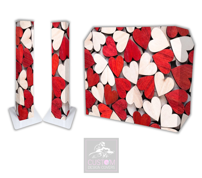 Rustic Hearts Lycra DJ Booth Cover (PACKAGE BUNDLE)