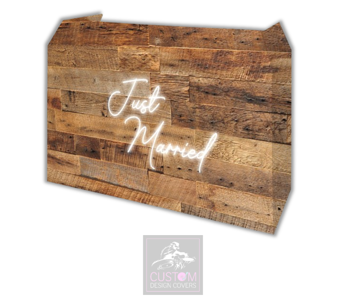 Rustic Just Married Lycra DJ Booth Cover (PACKAGE BUNDLE)