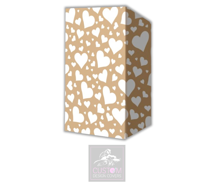 Rustic White Hearts Lycra DJ Booth Cover