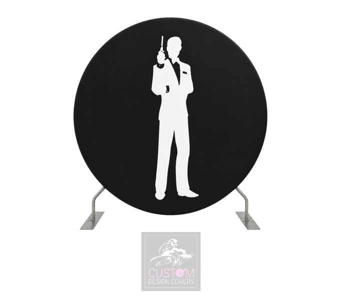 Secret Agent Black Full Circle Pillowcase Backdrop Cover
