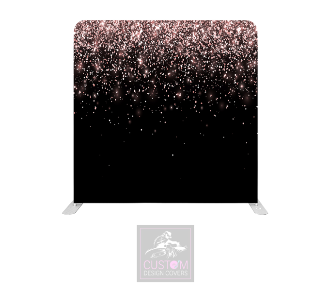 Pink Glitter Fade on Black Lycra Pillowcase Backdrop Cover