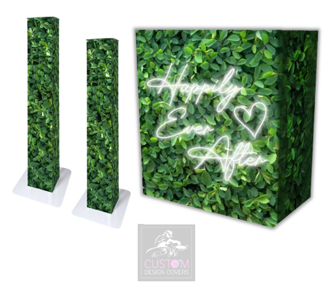 Spiraea Leaves Happily Ever After Lycra DJ Booth Cover (PACKAGE BUNDLE) - TRUSS