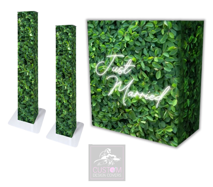 Spiraea Leaves Just Married Lycra DJ Booth Cover (PACKAGE BUNDLE) - TRUSS