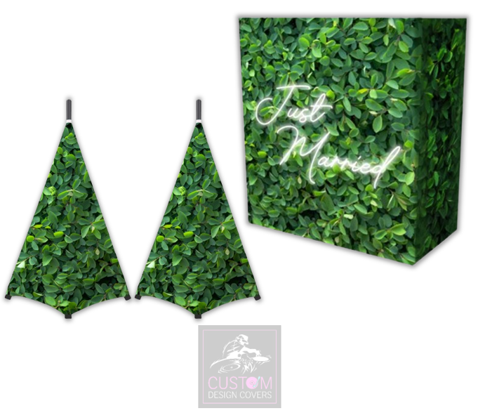 Spiraea Leaves Just Married Lycra DJ Booth Cover  (PACKAGE BUNDLE) - COMBI
