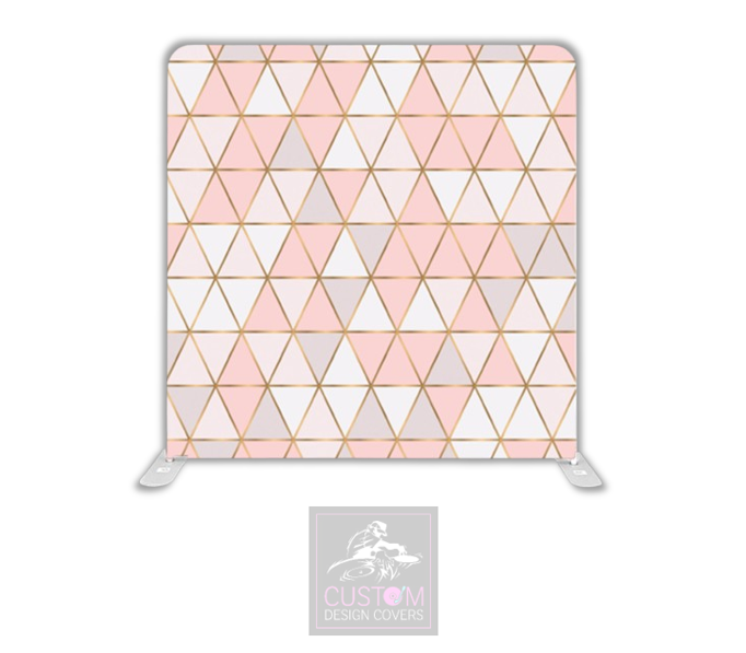 Pink Triangles Lycra Pillowcase Backdrop Cover (DOUBLE SIDED)