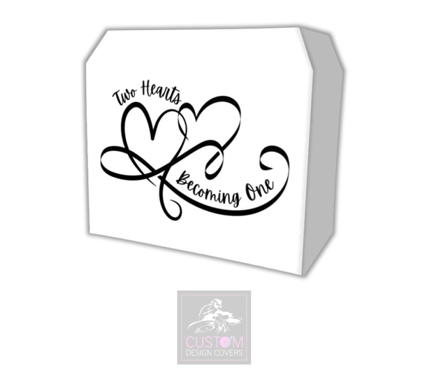 Two Hearts Become One - WHITE Lycra DJ Booth Cover