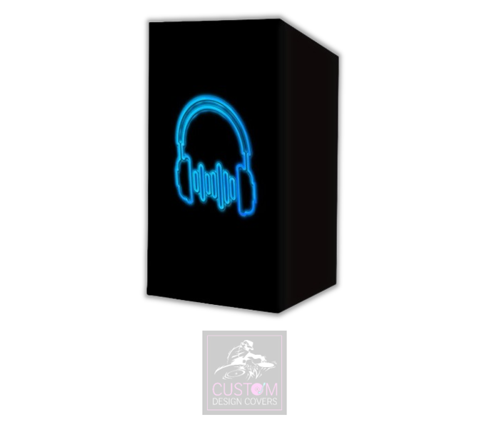 UV Effect Blue Headphones Lycra DJ Booth Cover