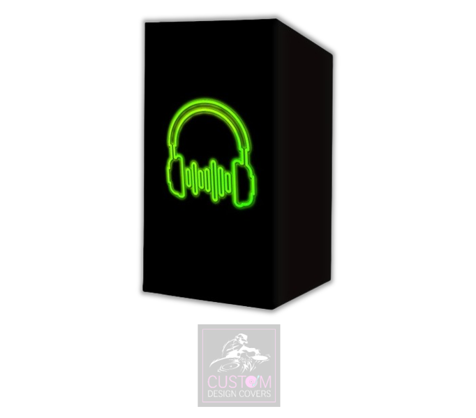UV Effect Green Headphones Lycra DJ Booth Cover