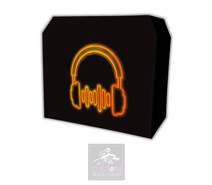 UV Effect Orange Headphones Lycra DJ Booth Cover