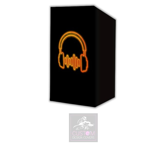 UV Effect Orange Headphones Lycra DJ Booth Cover