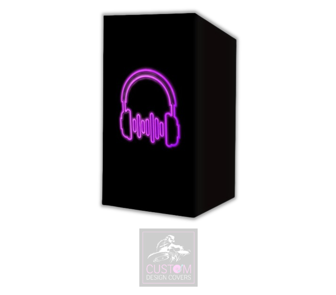 UV Effect Purple Headphones Lycra DJ Booth Cover