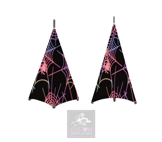 Halloween Multi-coloured UV Effect Spider Web Stand Lycra Covers