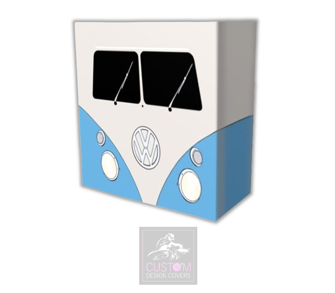 VW Camper BLUE Lycra DJ Booth Cover