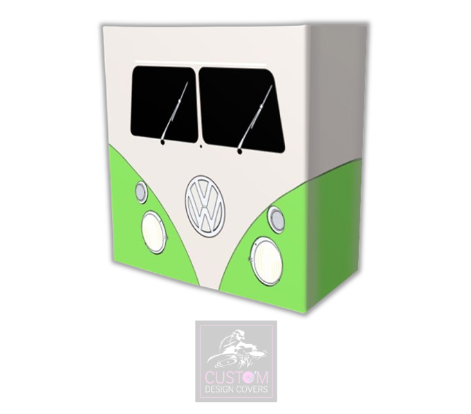 VW Camper GREEN Lycra DJ Booth Cover