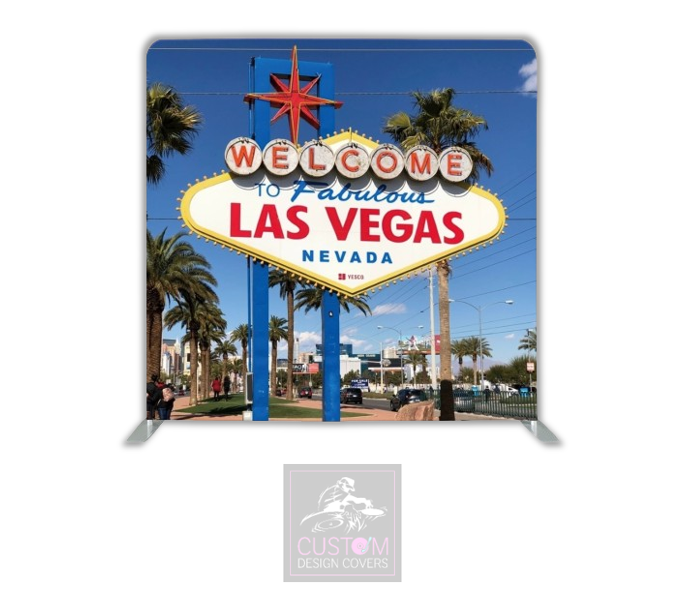 Welcome To Las Vegas Lycra Pillowcase Backdrop Cover (DOUBLE SIDED)