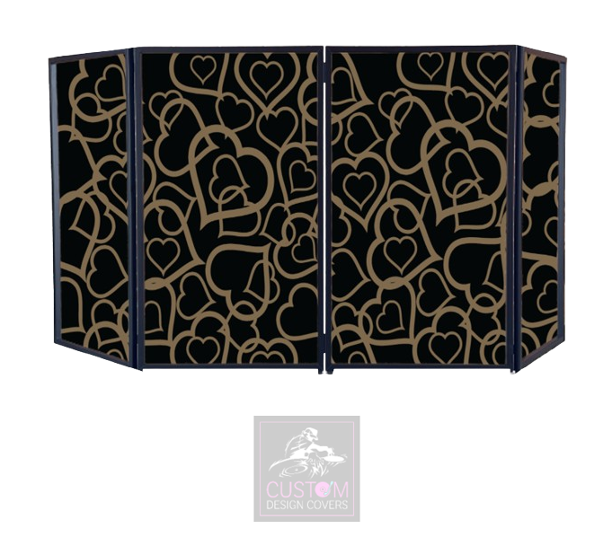 WEDDING GOLD HEARTS DJ LYCRA FACADE PANELS