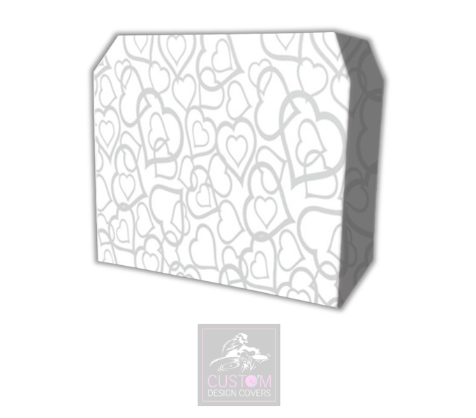 White Wedding Grey Hearts  Lycra DJ Booth Cover
