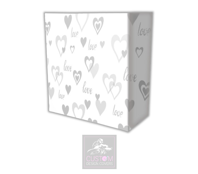 Wedding Love & Hearts Lycra DJ Booth Cover