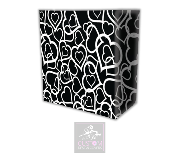 Wedding Hearts Lycra DJ Booth Cover
