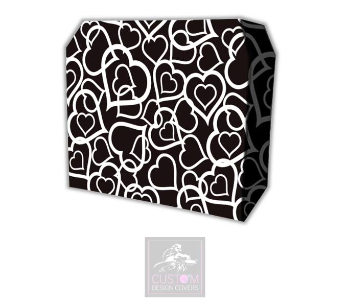 Wedding Hearts Lycra DJ Booth Cover