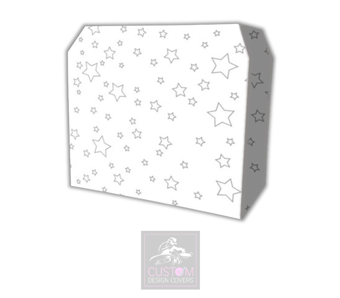 White Grey Star Lycra DJ Booth Cover