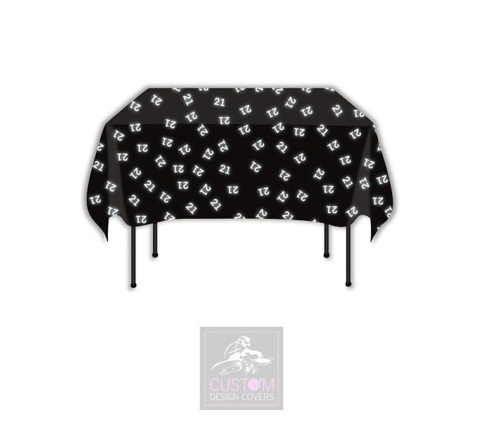 White Age Square Table Cover