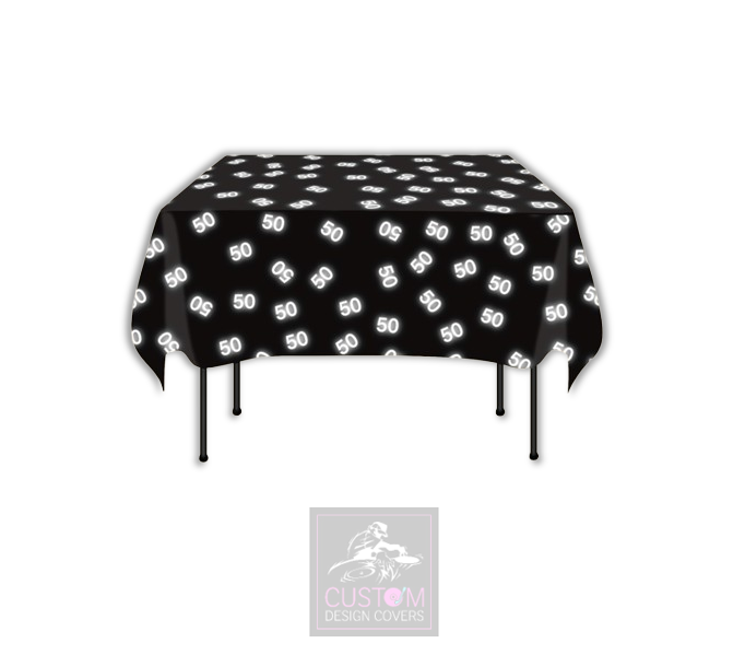 White Age Square Table Cover
