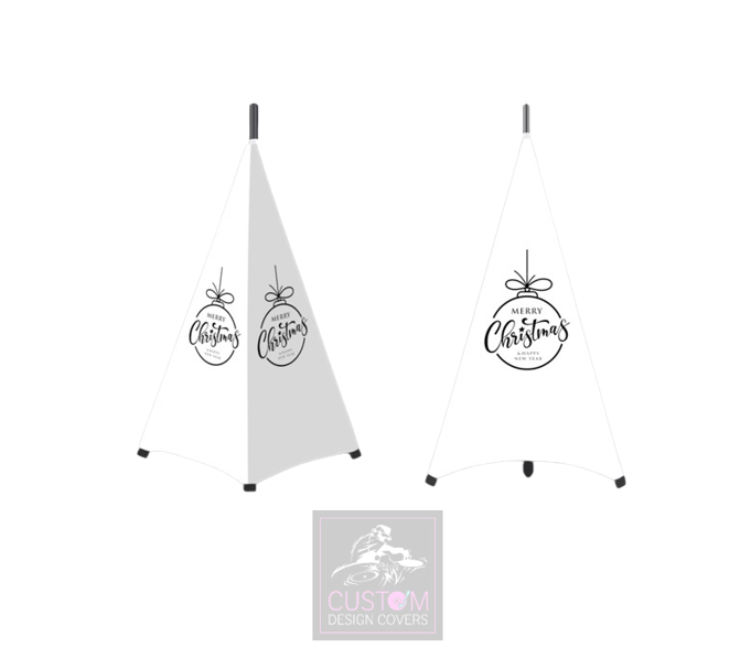 White Merry Christmas *Black* Stand Lycra Covers