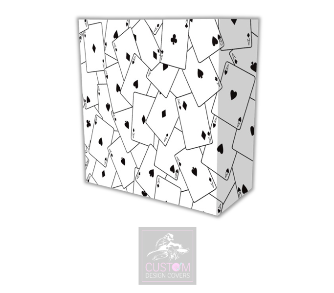 White Casino Cards Lycra DJ Booth Covers